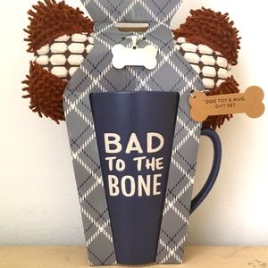 Bad to the Bone dog toy, tag,&20oz ceramic mug set